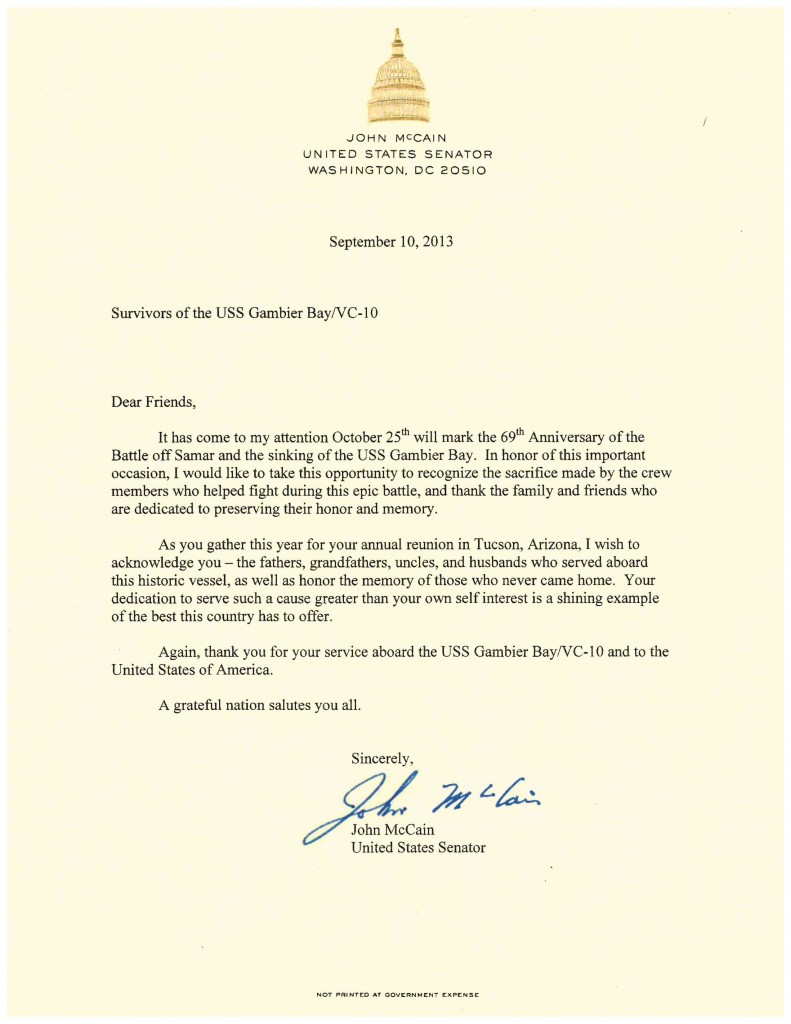McCain Letter